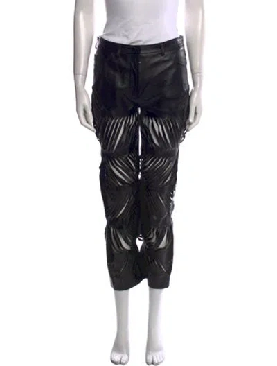 Pre-owned Acne Studios Leather Skinny Leg Pants In Black