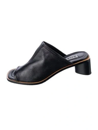 Pre-owned Acne Studios Leather Slides In Black