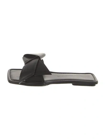 Pre-owned Acne Studios Leather Slides In Black