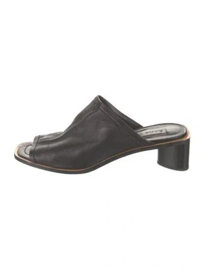 Pre-owned Acne Studios Leather Slides In Black
