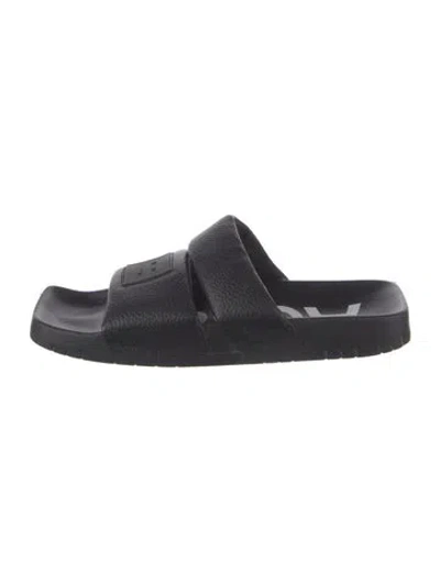 Pre-owned Acne Studios Leather Slides In Black
