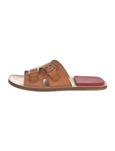 Pre-owned Acne Studios Leather Slides In Brown