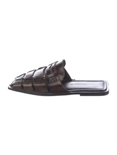 Pre-owned Acne Studios Leather Slides In Brown