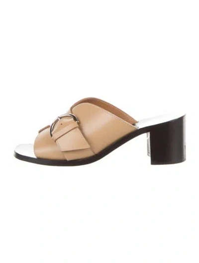 Pre-owned Acne Studios Leather Slides In Neutral