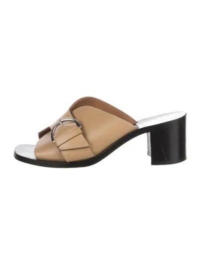 Pre-owned Acne Studios Leather Slides In Neutrals