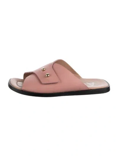 Pre-owned Acne Studios Leather Slides In Pink