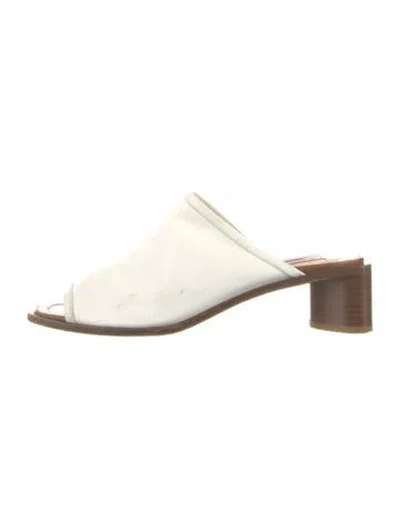 Pre-owned Acne Studios Leather Slides In White