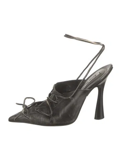 Pre-owned Acne Studios Leather Slingback Pumps In Black