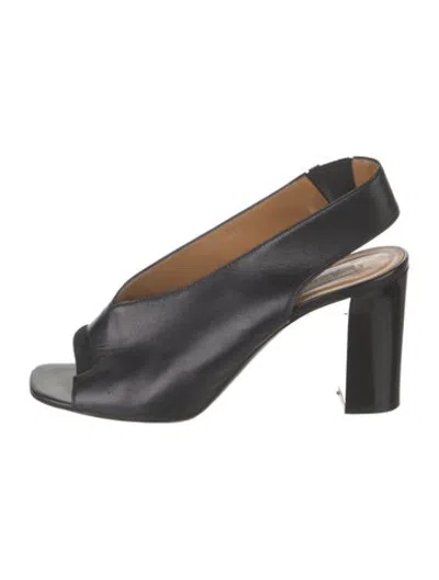 Pre-owned Acne Studios Leather Slingback Pumps In Black