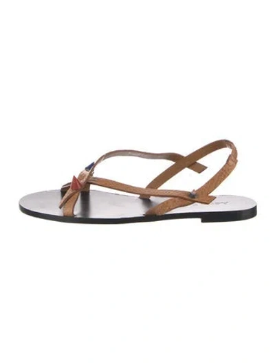 Pre-owned Acne Studios Leather Slingback Sandals In Brown