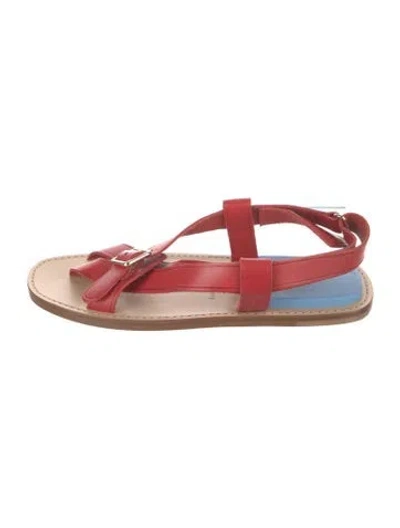 Pre-owned Acne Studios Leather Slingback Sandals In Red