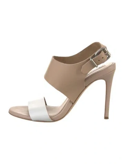 Pre-owned Acne Studios Leather Slingback Sandals In Silver