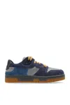 Acne Studios Fuzzy Low Top Sneakers In Afs Grey/blue