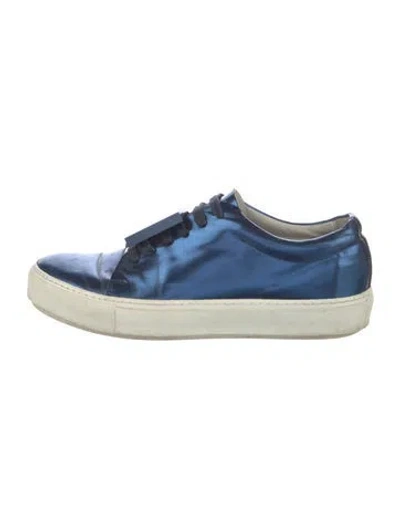 Pre-owned Acne Studios Leather Sneakers In Blue