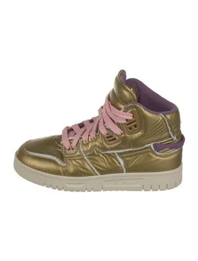 Pre-owned Acne Studios Leather Sneakers In Gold