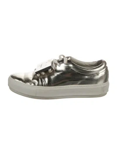 Pre-owned Acne Studios Leather Sneakers In Gold