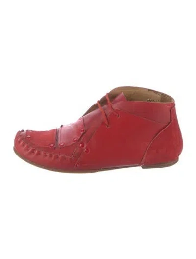Pre-owned Acne Studios Leather Sneakers In Red
