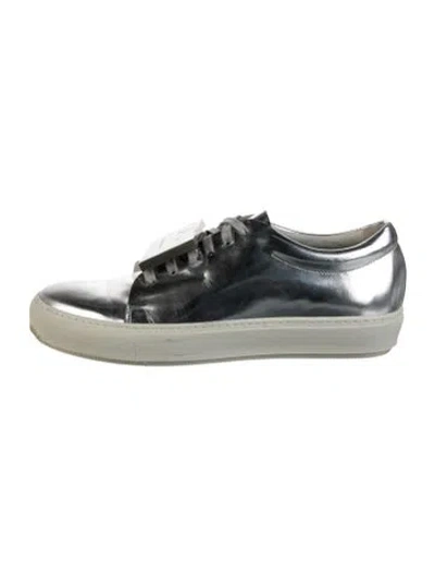 Pre-owned Acne Studios Leather Sneakers In Silver