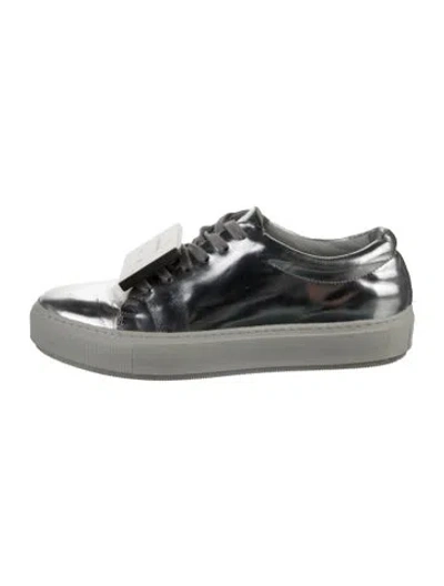 Pre-owned Acne Studios Leather Sneakers In Silver