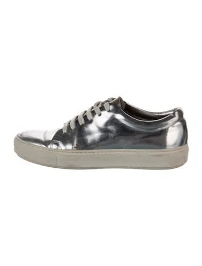 Pre-owned Acne Studios Leather Sneakers In Silver