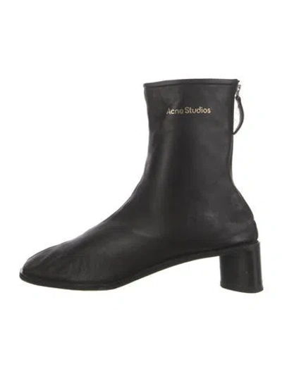 Pre-owned Acne Studios Leather Sock Boots In Black