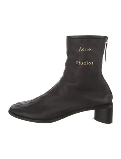 Pre-owned Acne Studios Leather Sock Boots In Black