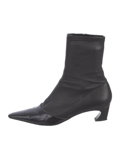 Pre-owned Acne Studios Leather Sock Boots In Black