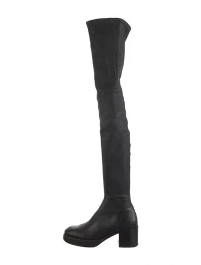 Pre-owned Acne Studios Leather Sock Boots In Black