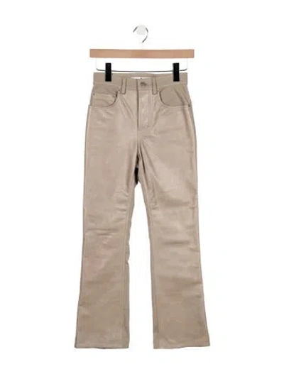 Pre-owned Acne Studios Leather Straight Leg Pants In Neutral