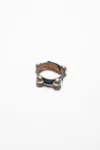 Acne Studios Leather Stud Bracelet In Black