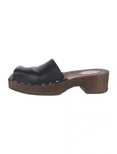 Pre-owned Acne Studios Leather Studded Accents Mules In Brown