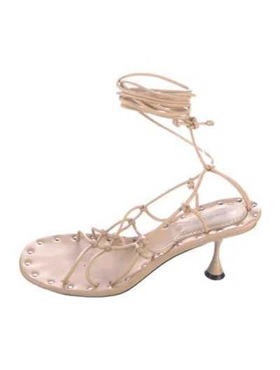 Pre-owned Acne Studios Leather Studded Accents Sandals In Neutrals