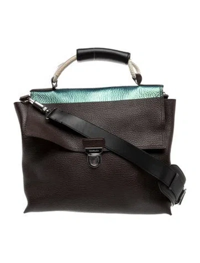 Pre-owned Acne Studios Leather Top Handle Bag In Brown