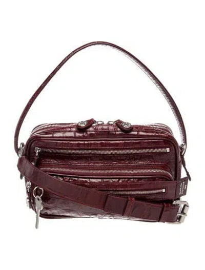 Pre-owned Acne Studios Leather Top Handle Bag In Burgundy