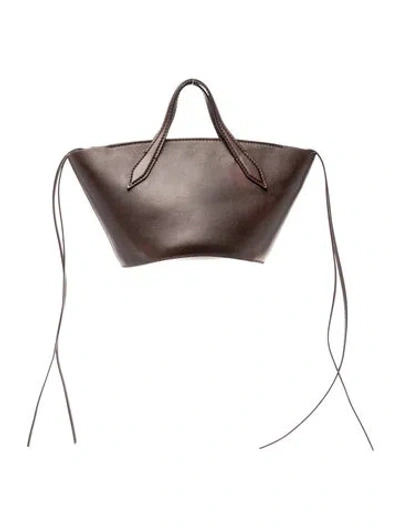 Pre-owned Acne Studios Leather Top Handle Bag In Gray