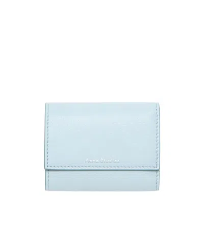 Acne Studios Leather Trifold Wallet In Blue