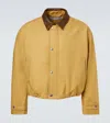 Acne Studios Leather-trimmed Cotton Twill Jacket In Neutral