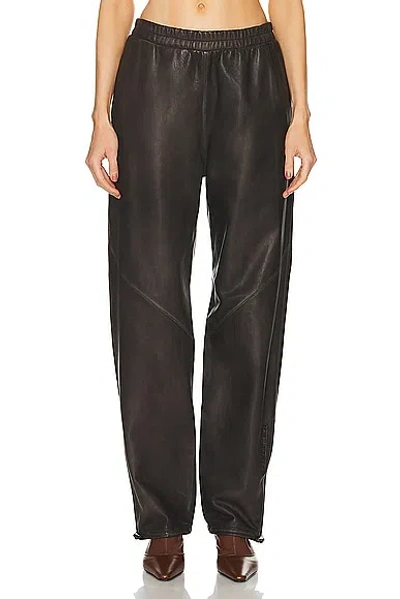 Acne Studios Leather Trouser In Brown