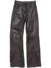 Acne Studios Belt Loop Leather Pants In Brown