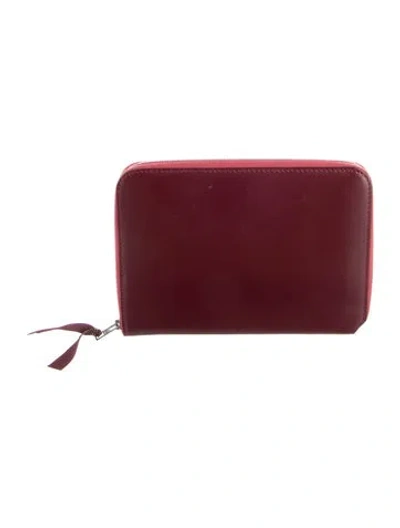 Pre-owned Acne Studios Leather Wallet In Burgundy