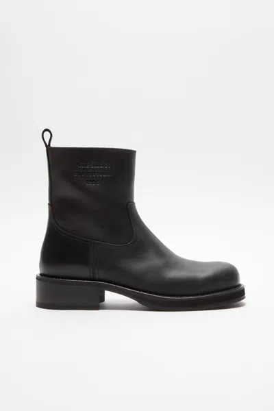 ACNE STUDIOS LEATHER WAXED BOOTS