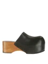 Acne Studios Leather Wood Clogs In Black