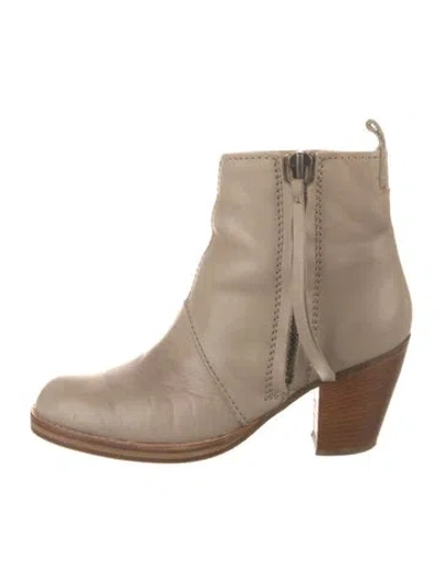 Pre-owned Acne Studios Leather Western Boots In Green