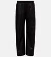 Acne Studios Leather Wide-leg Pants In Black