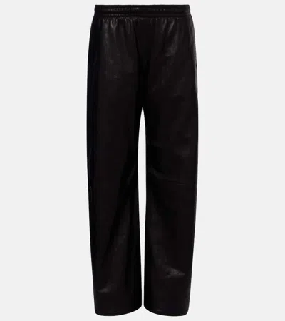 Acne Studios Leather Wide-leg Pants In Black