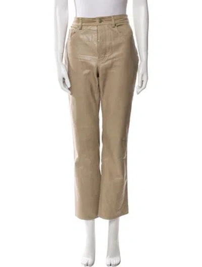 Pre-owned Acne Studios Leather Wide Leg Pants In Neutral
