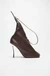 Acne Studios Leather Zip Heels In Dark Brown