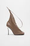 Acne Studios Leather Zip Heels In Brown