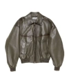 Acne Studios Lavia Oversized Padded Waxed-leather Bomber Jacket In Black
