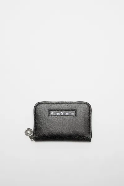 Acne Studios Leather Zip Wallet In Black